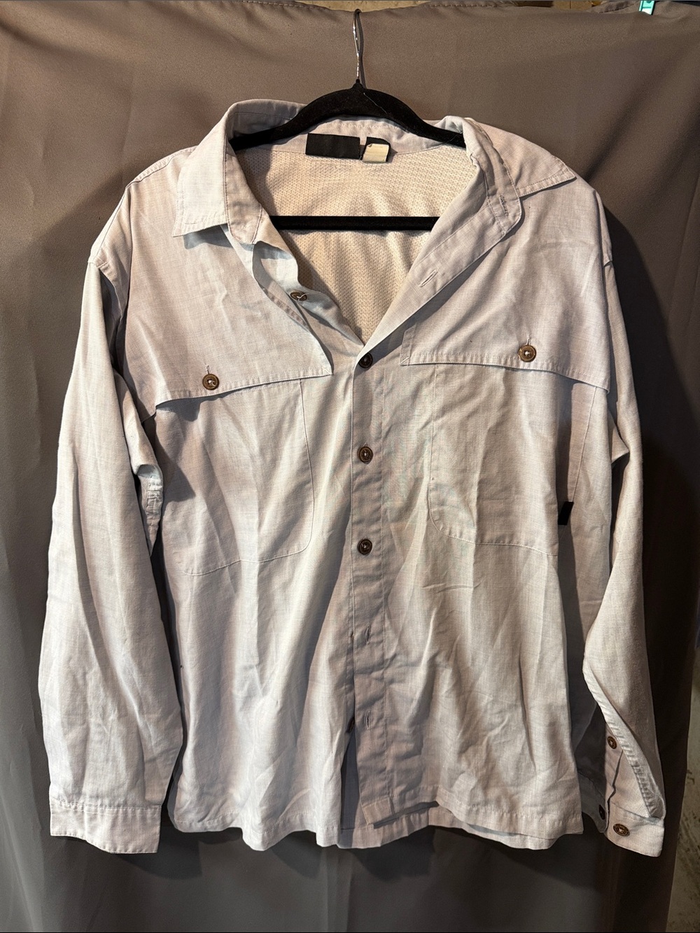Women’s Light Gray Button-Up Shirt Jacket